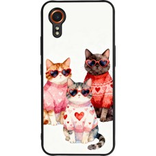 Coque Samsung Galaxy XCover 7 - Silicone rigide noir Saint Valentines Day 26 Cat Love