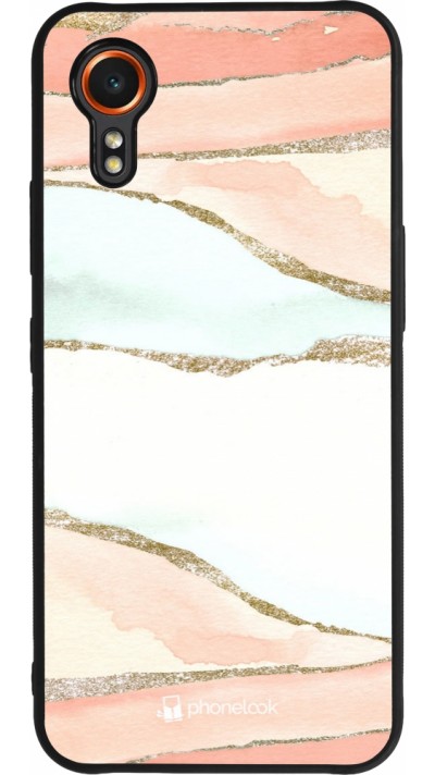 Coque Samsung Galaxy XCover 7 - Silicone rigide noir Shimmering Orange