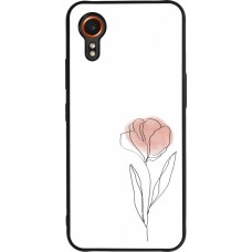 Samsung Galaxy XCover 7 Case Hülle - Silikon schwarz Spring 23 minimalist flower