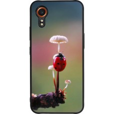 Coque Samsung Galaxy XCover 7 - Silicone rigide noir Ladybird on a mushroom Spring 2026