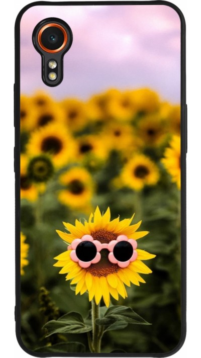 Samsung Galaxy XCover 7 Case Hülle - Silikon schwarz Sunflower with glasses Spring 2026