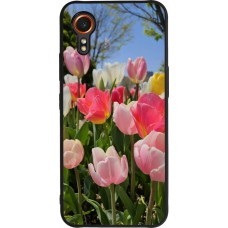 Coque Samsung Galaxy XCover 7 - Silicone rigide noir Tulips Spring 2026