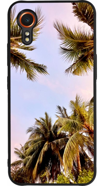 Coque Samsung Galaxy XCover 7 - Silicone rigide noir Summer 2023 palm tree vibe
