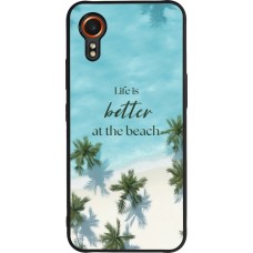Coque Samsung Galaxy XCover 7 - Silicone rigide noir Summer 2025 Life is better at the beach