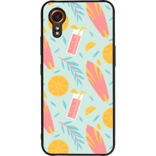 Coque Samsung Galaxy XCover 7 - Silicone rigide noir Summer 2025 Pattern citron