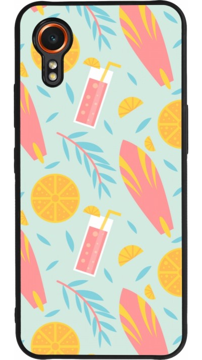 Coque Samsung Galaxy XCover 7 - Silicone rigide noir Summer 2025 Pattern citron