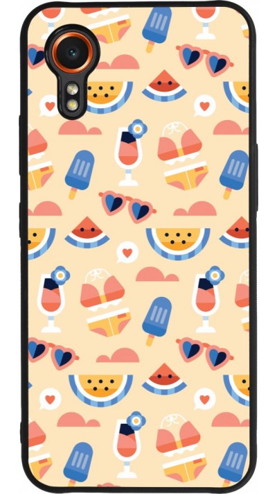 Samsung Galaxy XCover 7 Case Hülle - Silikon schwarz Pattern Summer 2026