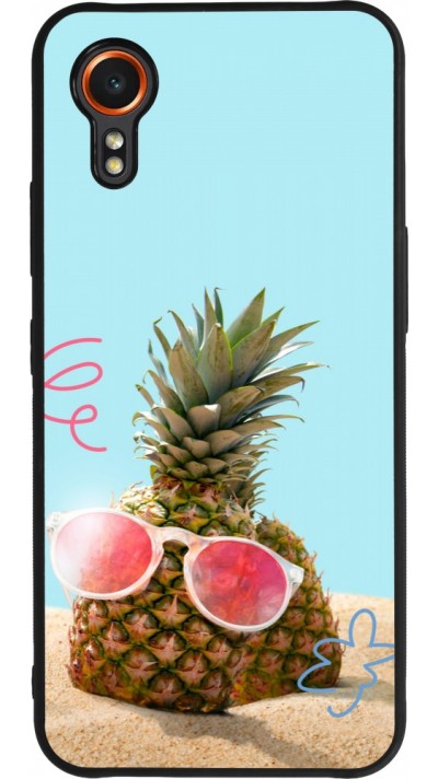 Samsung Galaxy XCover 7 Case Hülle - Silikon schwarz Pineapple with glasses Summer 2026