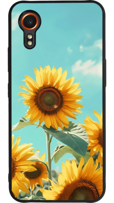 Samsung Galaxy XCover 7 Case Hülle - Silikon schwarz Sunflowers Summer 2026