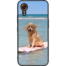 Coque Samsung Galaxy XCover 7 - Silicone rigide noir Summer Dog on Paddle