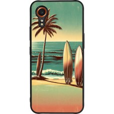 Coque Samsung Galaxy XCover 7 - Silicone rigide noir Surf Paradise