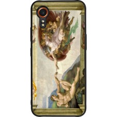 Coque Samsung Galaxy XCover 7 - Silicone rigide noir Tableau art - La Création d’Adam - Michel-Ange