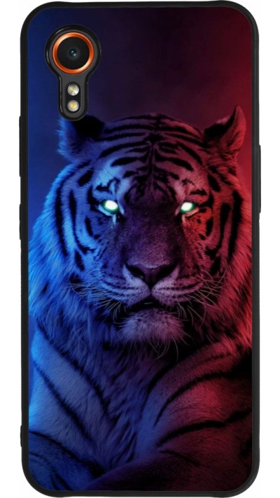 Coque Samsung Galaxy XCover 7 - Silicone rigide noir Tiger Blue Red