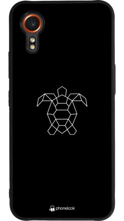 Coque Samsung Galaxy XCover 7 - Silicone rigide noir Turtles lines on black