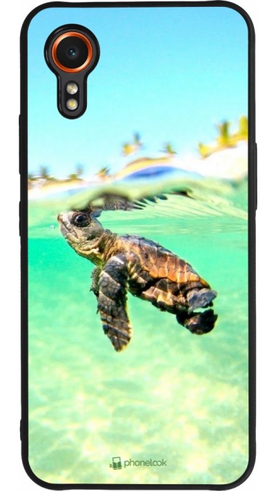 Coque Samsung Galaxy XCover 7 - Silicone rigide noir Turtle Underwater