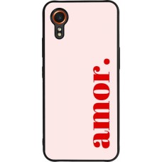 Coque Samsung Galaxy XCover 7 - Silicone rigide noir Valentine 2024 amor