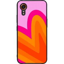 Coque Samsung Galaxy XCover 7 - Silicone rigide noir Valentine 2024 heart gradient