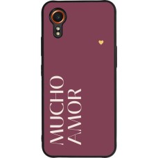 Coque Samsung Galaxy XCover 7 - Silicone rigide noir Valentine 2024 mucho amor rosado