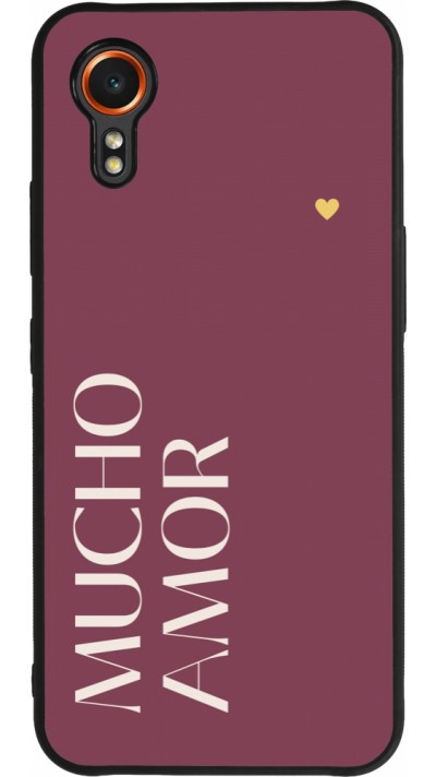 Coque Samsung Galaxy XCover 7 - Silicone rigide noir Valentine 2024 mucho amor rosado