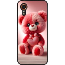 Samsung Galaxy XCover 7 Case Hülle - Silikon schwarz Valentin 2024 Rosaroter Teddybär
