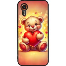 Coque Samsung Galaxy XCover 7 - Silicone rigide noir Valentine 2024 Teddy love