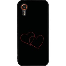 Coque Samsung Galaxy XCover 7 - Silicone rigide noir Valentine 2023 attached heart