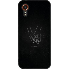 Samsung Galaxy XCover 7 Case Hülle - Silikon schwarz Valentine 2023 hands forever