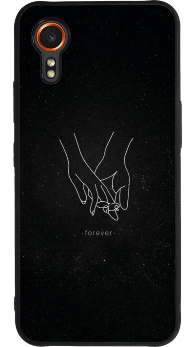 Coque Samsung Galaxy XCover 7 - Silicone rigide noir Valentine 2023 hands forever