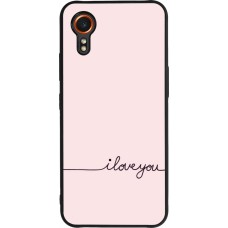 Coque Samsung Galaxy XCover 7 - Silicone rigide noir Valentine 2023 i love you writing