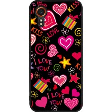 Samsung Galaxy XCover 7 Case Hülle - Silikon schwarz Valentine 2023 love symbols