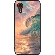 Coque Samsung Galaxy XCover 7 - Silicone rigide noir Wave Sunset
