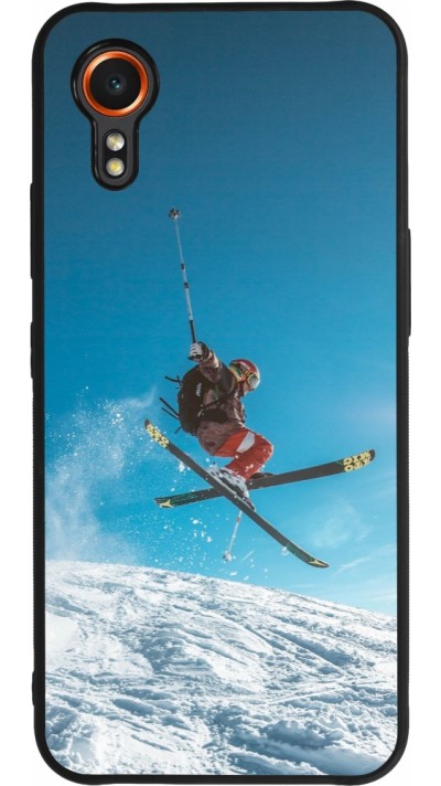 Coque Samsung Galaxy XCover 7 - Silicone rigide noir Winter 22 Ski Jump