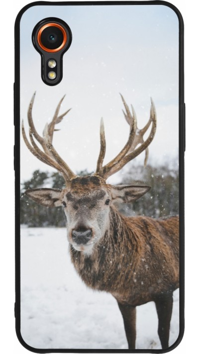 Coque Samsung Galaxy XCover 7 - Silicone rigide noir Winter 25 Winter reindeer