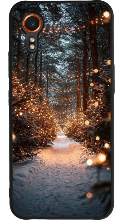 Coque Samsung Galaxy XCover 7 - Silicone rigide noir Winter 25 Winter snowy road