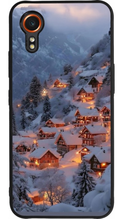 Coque Samsung Galaxy XCover 7 - Silicone rigide noir Winter 25 Winter snowy village