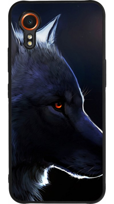Coque Samsung Galaxy XCover 7 - Silicone rigide noir Wolf Shape