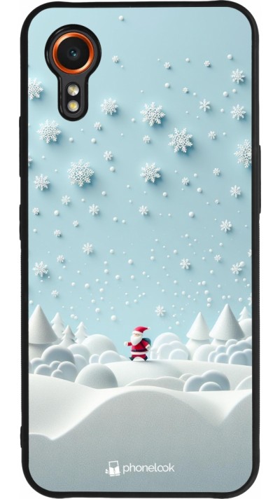 Coque Samsung Galaxy XCover 7 - Silicone rigide noir Noël 2023 Petit Père Flocon