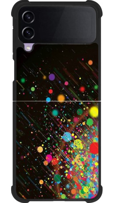 Coque Samsung Galaxy Z Flip3 5G - Silicone rigide noir Abstract Bubble Lines