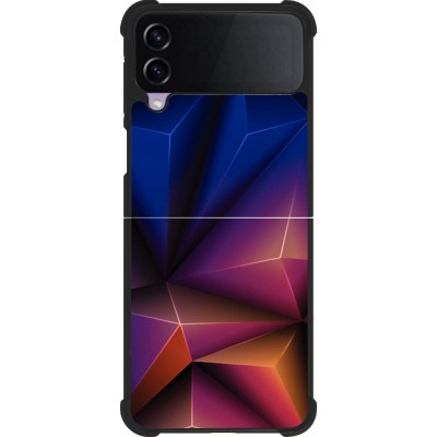 Coque Samsung Galaxy Z Flip3 5G - Silicone rigide noir Abstract Triangles 