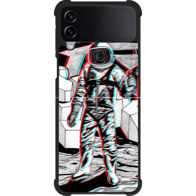 Samsung Galaxy Z Flip3 5G Case Hülle - Silikon schwarz Anaglyph Astronaut
