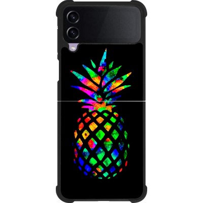Samsung Galaxy Z Flip3 5G Case Hülle - Silikon schwarz Ananas Multi-colors