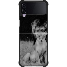 Coque Samsung Galaxy Z Flip3 5G - Silicone rigide noir Angry lions