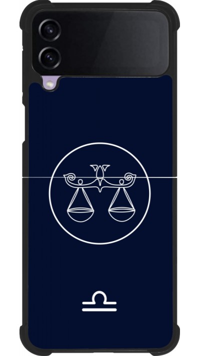 Coque Samsung Galaxy Z Flip3 5G - Silicone rigide noir Astrologie Balance
