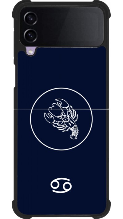 Coque Samsung Galaxy Z Flip3 5G - Silicone rigide noir Astrologie Cancer