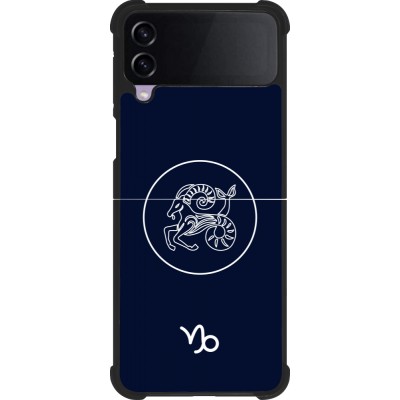Coque Samsung Galaxy Z Flip3 5G - Silicone rigide noir Astrologie Capricorne