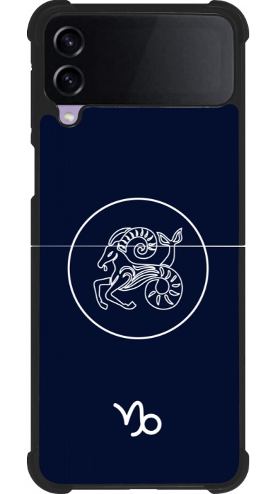 Coque Samsung Galaxy Z Flip3 5G - Silicone rigide noir Astrologie Capricorne