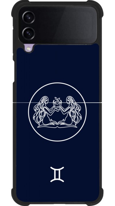 Coque Samsung Galaxy Z Flip3 5G - Silicone rigide noir Astrologie Gémeaux