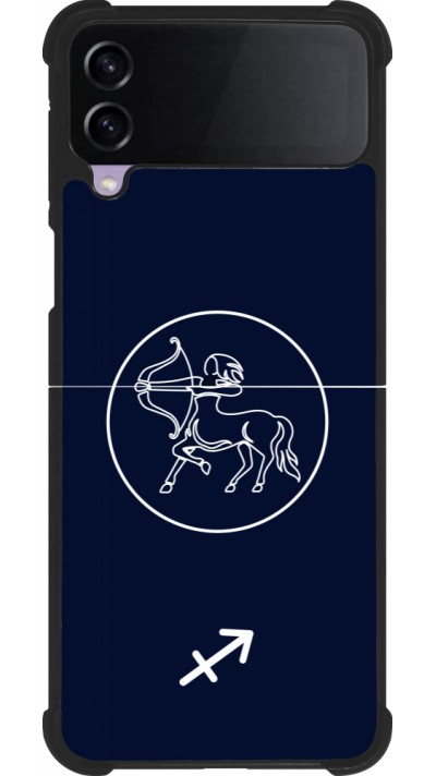 Coque Samsung Galaxy Z Flip3 5G - Silicone rigide noir Astrologie Sagittaire