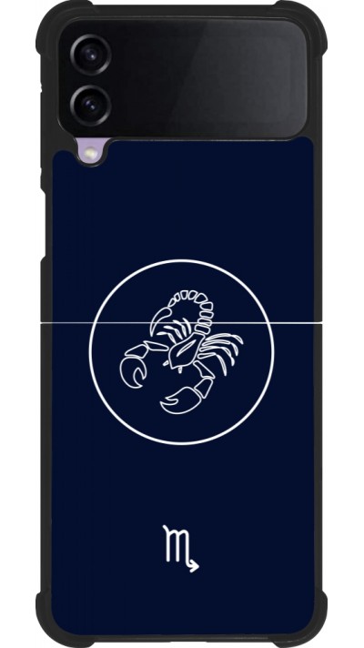 Coque Samsung Galaxy Z Flip3 5G - Silicone rigide noir Astrologie Scorpion