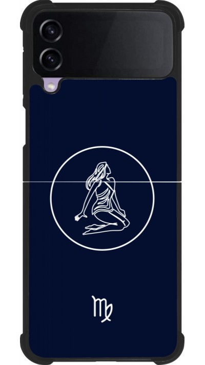 Coque Samsung Galaxy Z Flip3 5G - Silicone rigide noir Astrologie Vierge